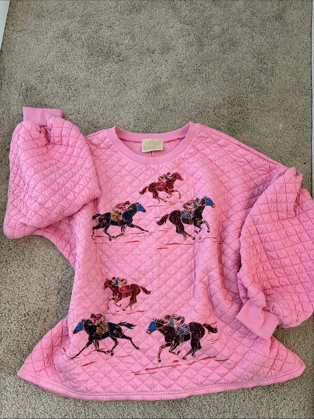 Judith March, Pink Quilted Sweatshirt 2024 Derby Collection